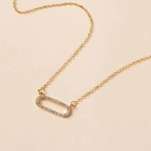 Gold Necklace Diamond CZ Pendant